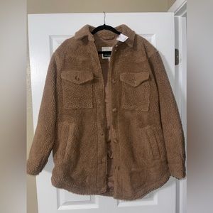 NWT American Eagle thick and warm brown teddy sherpa coat 🧸